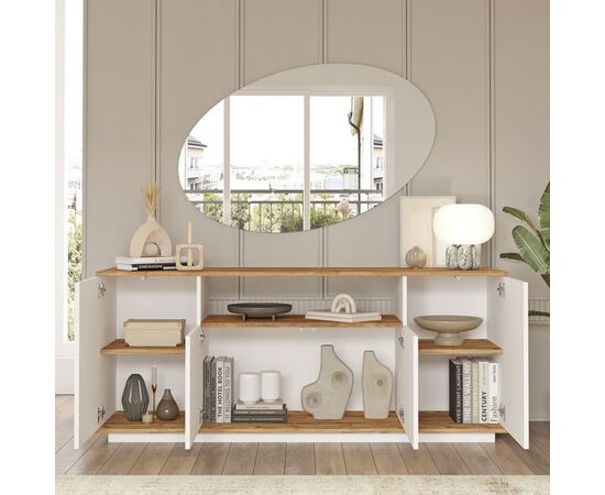 Μπουφές Placefol pakoworld μελαμίνης λευκό-φυσικό 180x44.5x75εκ - ΜΠΟΥΦΕΔΕΣ-ΚΟΝΣΟΛΕΣ στο Milonadakis.gr