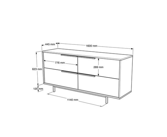 Μπουφές Lebon pakoworld μελαμίνης φυσικό-μαύρο 160x44.5x74εκ - ΜΠΟΥΦΕΔΕΣ-ΚΟΝΣΟΛΕΣ στο Milonadakis.gr