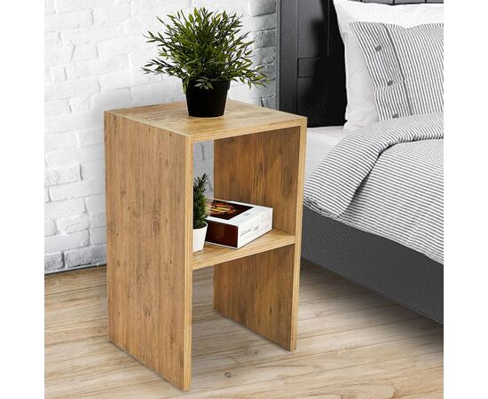 Βοηθητικό τραπέζι Leofric pakoworld μελαμίνης oak 30x30x60εκ - ΒΟΗΘΗΤΙΚΑ ΤΡΑΠΕΖΑΚΙΑ στο Milonadakis.gr