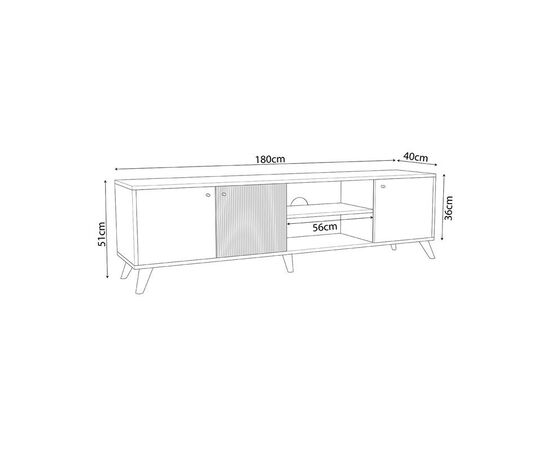 Έπιπλο τηλεόρασης Flipter pakoworld μελαμίνης sonoma-μαύρο 180x40x51εκ - ΕΠΙΠΛΑ ΤΗΛΕΟΡΑΣΗΣ στο Milonadakis.gr