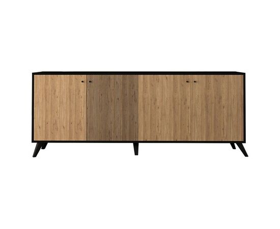 Μπουφές Flipter pakoworld μελαμίνης oak-μαύρο 182x40x78,6εκ - ΜΠΟΥΦΕΔΕΣ-ΚΟΝΣΟΛΕΣ στο Milonadakis.gr