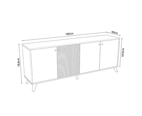 Μπουφές Flipter pakoworld μελαμίνης oak-μαύρο 182x40x78,6εκ - ΜΠΟΥΦΕΔΕΣ-ΚΟΝΣΟΛΕΣ στο Milonadakis.gr