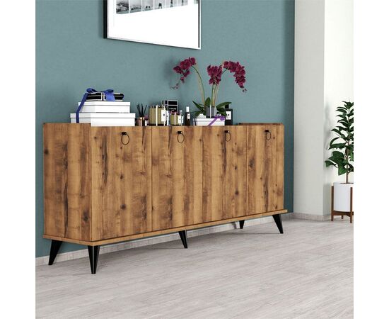 Μπουφές Lireta pakoworld μελαμίνης καρυδί-μαύρο 182x41x82.5εκ - ΜΠΟΥΦΕΔΕΣ-ΚΟΝΣΟΛΕΣ στο Milonadakis.gr