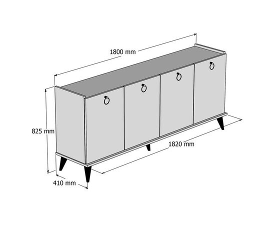 Μπουφές Lireta pakoworld μελαμίνης καρυδί-μαύρο 182x41x82.5εκ - ΜΠΟΥΦΕΔΕΣ-ΚΟΝΣΟΛΕΣ στο Milonadakis.gr
