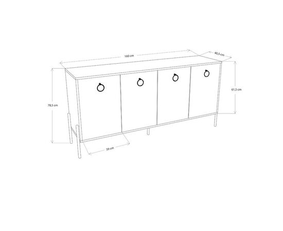 Μπουφές Twely pakoworld μελαμίνης καρυδί-μαύρο 160x40,5x79εκ - ΜΠΟΥΦΕΔΕΣ-ΚΟΝΣΟΛΕΣ στο Milonadakis.gr