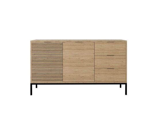 Μπουφές Leodrif pakoworld μελαμίνης oak-μαύρο 140x40x80εκ - ΜΠΟΥΦΕΔΕΣ-ΚΟΝΣΟΛΕΣ στο Milonadakis.gr