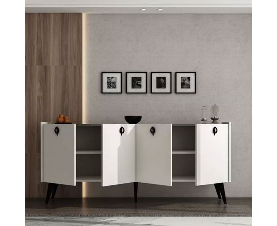 Μπουφές Jeslie pakoworld μελαμίνης λευκό-ανθρακί 180x40x79εκ - ΜΠΟΥΦΕΔΕΣ-ΚΟΝΣΟΛΕΣ στο Milonadakis.gr