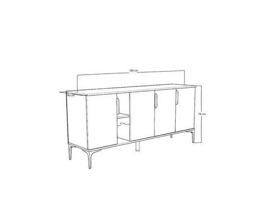 Μπουφές Tajesy pakoworld μελαμίνης ανθρακί-oak 180x40x78εκ - ΜΠΟΥΦΕΔΕΣ-ΚΟΝΣΟΛΕΣ στο Milonadakis.gr