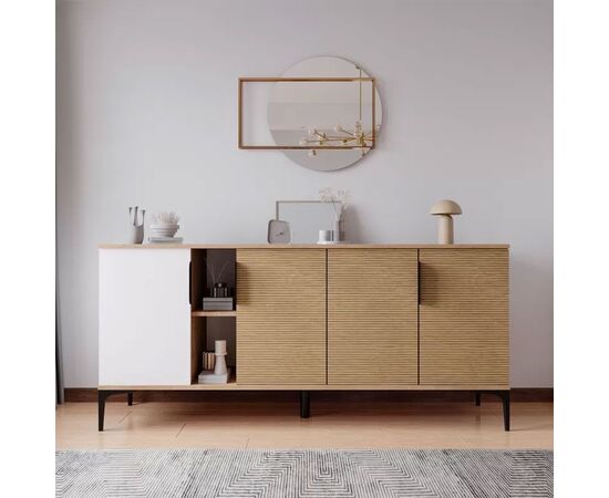 Μπουφές Tajesy pakoworld μελαμίνης λευκό-oak 180x40x78εκ - ΜΠΟΥΦΕΔΕΣ-ΚΟΝΣΟΛΕΣ στο Milonadakis.gr