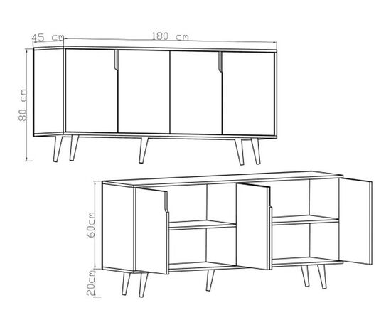 Μπουφές Sennan pakoworld μελαμίνης oak 180x45x80εκ - ΜΠΟΥΦΕΔΕΣ-ΚΟΝΣΟΛΕΣ στο Milonadakis.gr