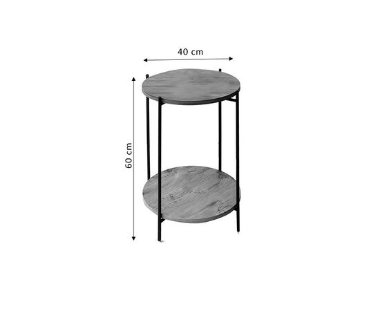 Βοηθητικό τραπέζι Tsouki pakoworld oak-μαύρο Φ40x60εκ - ΒΟΗΘΗΤΙΚΑ ΤΡΑΠΕΖΑΚΙΑ στο Milonadakis.gr