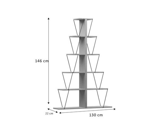 Βιβλιοθήκη mini Tars pakoworld ανθρακί-μαύρο 130x22x146εκ - ΒΙΒΛΙΟΘΗΚΕΣ στο Milonadakis.gr