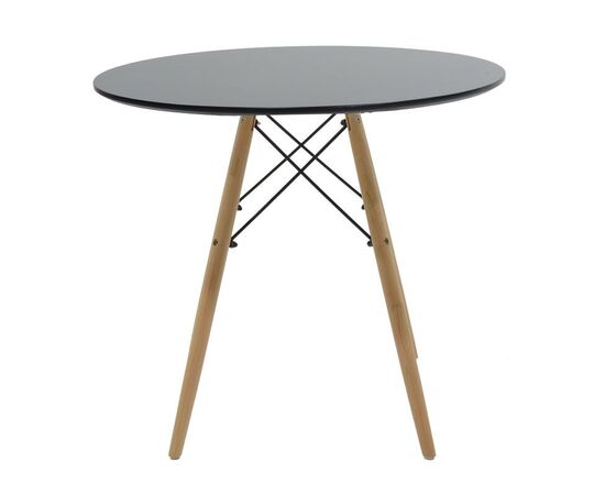 Τραπέζι Julita pakoworld MDF μαύρο-πόδια φυσικό Φ80x73εκ - ΤΡΑΠΕΖΙΑ ΚΟΥΖΙΝΑΣ στο Milonadakis.gr
