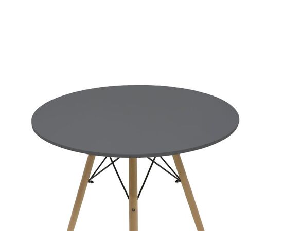 Τραπέζι Julita pakoworld MDF μαύρο-πόδια φυσικό Φ80x73εκ - ΤΡΑΠΕΖΙΑ ΚΟΥΖΙΝΑΣ στο Milonadakis.gr