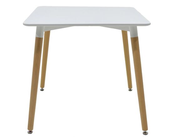 Τραπέζι Natali pakoworld MDF λευκό-πόδια φυσικό 80x80x76εκ - ΤΡΑΠΕΖΙΑ ΚΟΥΖΙΝΑΣ στο Milonadakis.gr