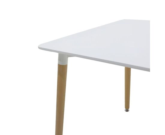 Τραπέζι Natali pakoworld MDF λευκό-πόδια φυσικό 80x80x76εκ - ΤΡΑΠΕΖΙΑ ΚΟΥΖΙΝΑΣ στο Milonadakis.gr