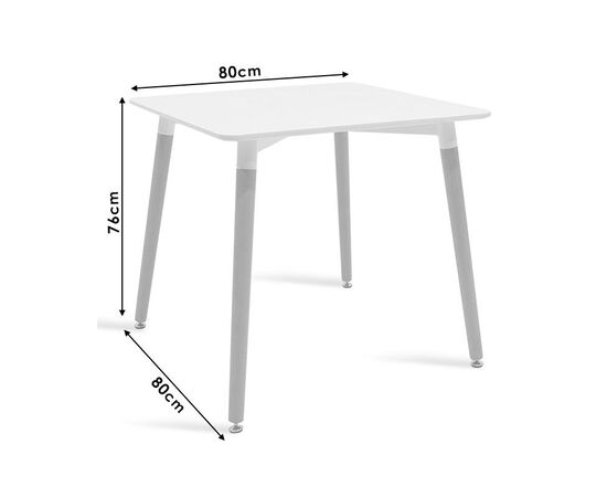 Τραπέζι Natali pakoworld MDF λευκό-πόδια φυσικό 80x80x76εκ - ΤΡΑΠΕΖΙΑ ΚΟΥΖΙΝΑΣ στο Milonadakis.gr