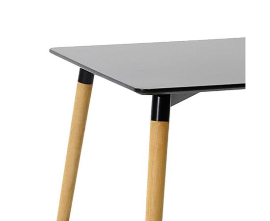 Τραπέζι Natali pakoworld MDF μαύρο-πόδια φυσικό 80x80x76εκ - ΤΡΑΠΕΖΙΑ ΚΟΥΖΙΝΑΣ στο Milonadakis.gr