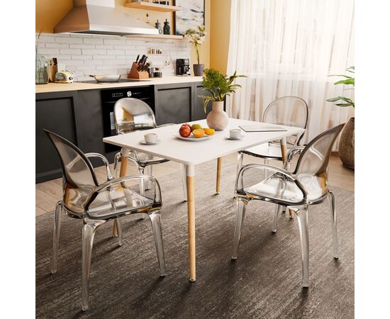 Τραπέζι Natali pakoworld MDF λευκό-πόδια φυσικό 120x80x76εκ - ΤΡΑΠΕΖΙΑ ΚΟΥΖΙΝΑΣ στο Milonadakis.gr