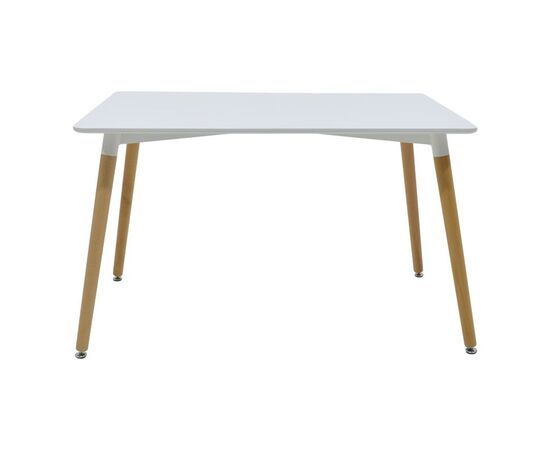 Τραπέζι Natali pakoworld MDF λευκό-πόδια φυσικό 120x80x76εκ - ΤΡΑΠΕΖΙΑ ΚΟΥΖΙΝΑΣ στο Milonadakis.gr