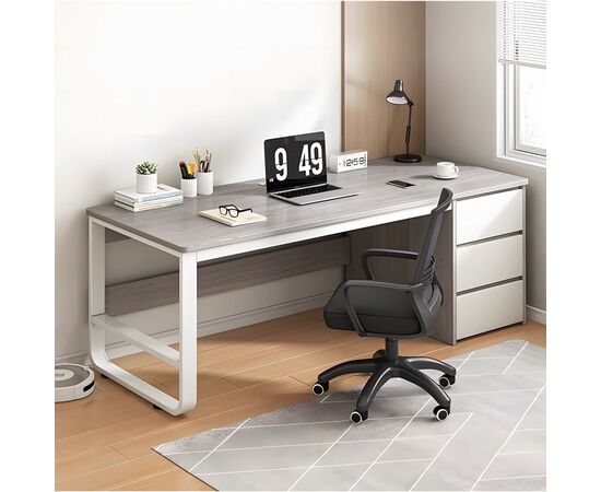 Γραφείο Salto pakoworld με ραφιέρα-MDF γκρι-λευκό 120x48x74εκ - ΓΡΑΦΕΙΑ στο Milonadakis.gr