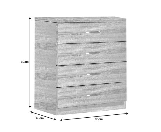 Συρταριέρα Killian pakoworld  με 4 συρτάρια sonoma 80x40x80εκ - ΣΥΡΤΑΡΙΕΡΕΣ - ΤΟΥΑΛΕΤΕΣ στο Milonadakis.gr