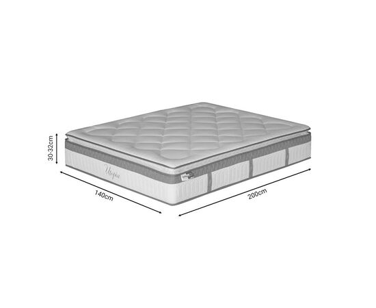 Στρώμα Utopia pakoworld pocket spring μονής όψης με ανώστρωμα 30-32cm 140x200εκ - POCKET SPRING στο Milonadakis.gr