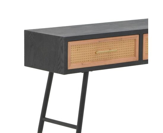 Κονσόλα Hasmia Inart φυσικό-μαύρο ξύλο-μέταλλο 110x35x76εκ - ΕΠΙΠΛΑ ΕΙΣΟΔΟΥ στο Milonadakis.gr