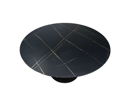 Τραπέζι Balou I pakoworld MDF μαύρο μαρμάρου Φ120x75εκ - ΤΡΑΠΕΖΙΑ ΚΟΥΖΙΝΑΣ στο Milonadakis.gr