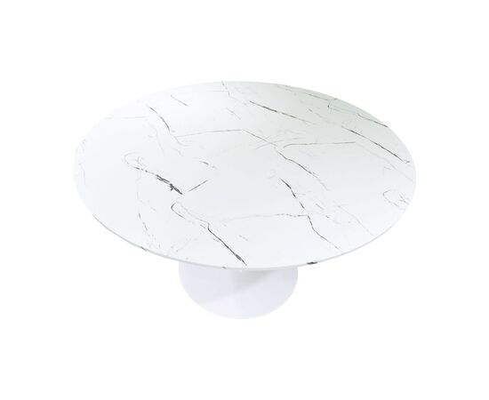 Τραπέζι Balou I pakoworld MDF λευκό μαρμάρου Φ120x75εκ - ΤΡΑΠΕΖΙΑ ΚΟΥΖΙΝΑΣ στο Milonadakis.gr