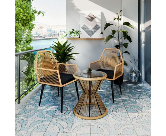Πολυθρόνα Tanish pakoworld rattan φυσικό-πόδι μαύρο μέταλλο 58x58.5x87εκ - ΚΑΡΕΚΛΕΣ - ΠΟΛΥΘΡΟΝΕΣ στο Milonadakis.gr