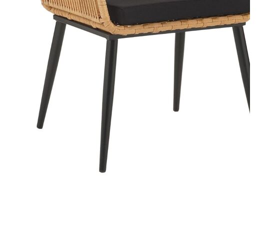 Πολυθρόνα Tanish pakoworld rattan φυσικό-πόδι μαύρο μέταλλο 58x58.5x87εκ - ΚΑΡΕΚΛΕΣ - ΠΟΛΥΘΡΟΝΕΣ στο Milonadakis.gr