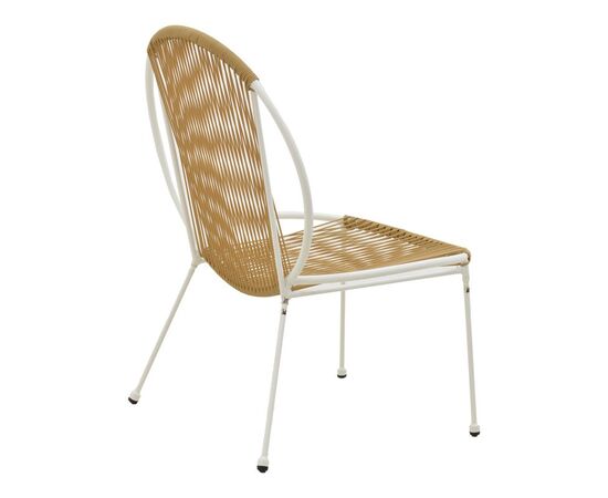 Καρέκλα κήπου Dapper pakoworld λευκό μέταλλο-pe φυσικό 64.5x74.5x76εκ - ΚΑΡΕΚΛΕΣ - ΠΟΛΥΘΡΟΝΕΣ ΕΣ. στο Milonadakis.gr