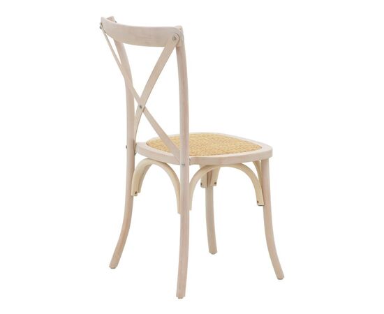 Καρέκλα Dylon pakoworld white wash ξύλο οξιάς-έδρα φυσικό rattan 48x52x89εκ - ΚΑΡΕΚΛΕΣ - ΠΟΛΥΘΡΟΝΕΣ ΕΣ. στο Milonadakis.gr