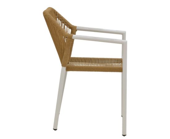 Πολυθρόνα κήπου Lush pakoworld rattan μπεζ-αλουμίνιο λευκό 56x59x80εκ - ΚΑΡΕΚΛΕΣ - ΠΟΛΥΘΡΟΝΕΣ στο Milonadakis.gr