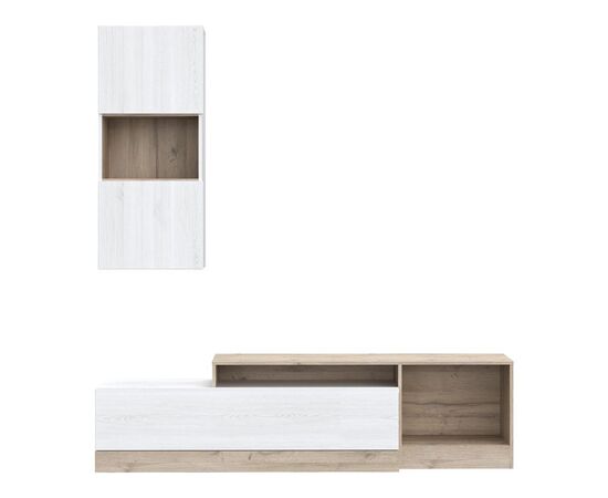 Σύνθετο σαλονιού Halmi pakoworld λευκό-oak μελαμίνης 180x39x190εκ - ΣΥΝΘΕΣΕΙΣ ΣΑΛΟΝΙΟΥ στο Milonadakis.gr