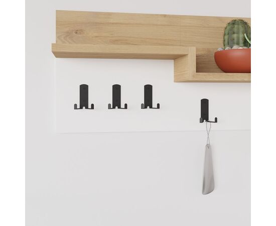 Κρεμάστρα τοίχου Harm pakoworld oak-λευκό μελαμίνης 65x15x31εκ - ΕΠΙΠΛΑ ΕΙΣΟΔΟΥ στο Milonadakis.gr