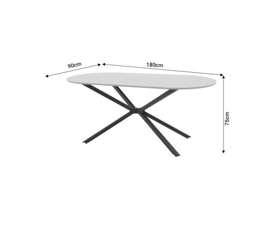 Τραπέζι Lerdion pakoworld γκρι mdf-μαύρο μέταλλο 180x90x75εκ - ΤΡΑΠΕΖΙΑ ΚΟΥΖΙΝΑΣ στο Milonadakis.gr