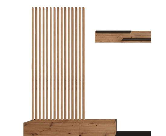 Σύνθετο σαλονιού Litende pakoworld μαύρο-sonoma μελαμίνης 249.5x42x199.5εκ - ΣΥΝΘΕΣΕΙΣ ΣΑΛΟΝΙΟΥ στο Milonadakis.gr