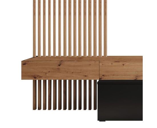 Σύνθετο σαλονιού Litende pakoworld μαύρο-sonoma μελαμίνης 249.5x42x199.5εκ - ΣΥΝΘΕΣΕΙΣ ΣΑΛΟΝΙΟΥ στο Milonadakis.gr