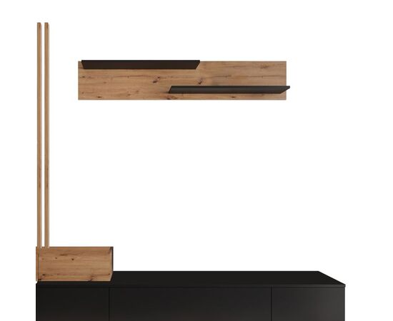 Σύνθετο σαλονιού Litende pakoworld μαύρο-sonoma μελαμίνης 249.5x42x199.5εκ - ΣΥΝΘΕΣΕΙΣ ΣΑΛΟΝΙΟΥ στο Milonadakis.gr