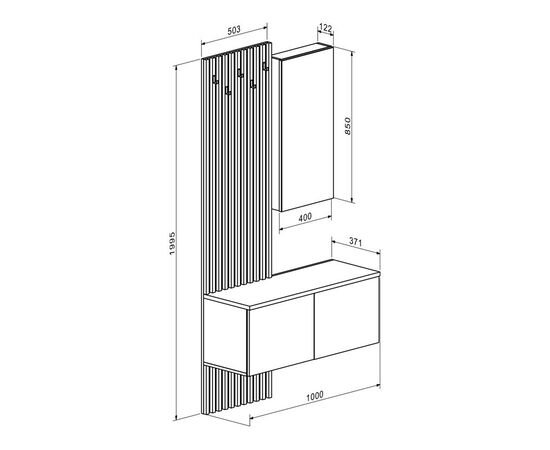 Έπιπλο εισόδου Arika pakoworld λευκό-sonoma 100x37x199.5εκ - ΕΠΙΠΛΑ ΕΙΣΟΔΟΥ στο Milonadakis.gr