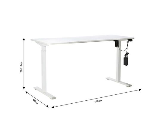 Γραφείο ηλεκτρικό Jingui pakoworld λευκό 140x60x72-117εκ - ΓΡΑΦΕΙΑ στο Milonadakis.gr