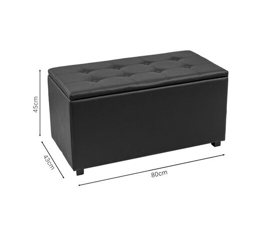 Σκαμπό-μπαούλο Corben pakoworld pu μαύρο 80x43x45εκ - ΠΟΥΦ - ΣΚΑΜΠΟ - ΜΠΑΟΥΛΟ στο Milonadakis.gr