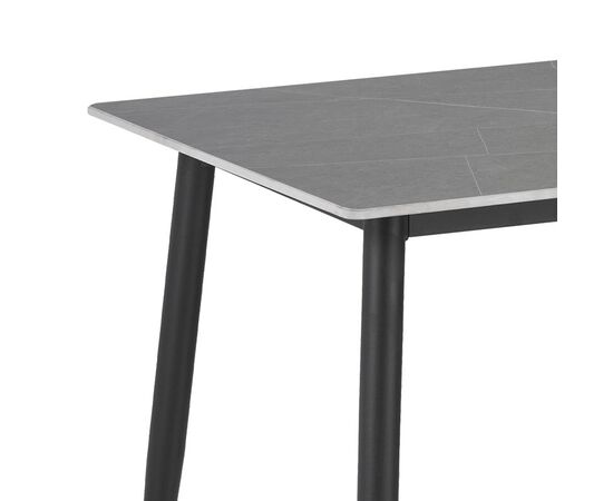 Τραπέζι Gustas pakoworld γκρι μαρμάρου sintered stone-μαύρο μέταλλο 160x90x75εκ - ΤΡΑΠΕΖΙΑ ΚΟΥΖΙΝΑΣ στο Milonadakis.gr