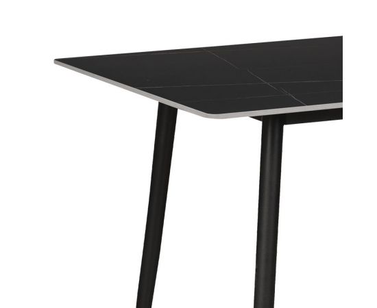Τραπέζι Gustas pakoworld μαύρο μαρμάρου sintered stone-πόδι μαύρο μέταλλο 160x90x75εκ - ΤΡΑΠΕΖΙΑ ΚΟΥΖΙΝΑΣ στο Milonadakis.gr