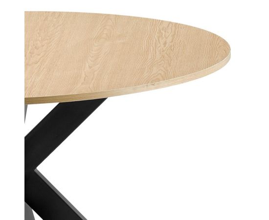 Τραπέζι Jeston pakoword MDF sonoma-πόδ μαύρο μέταλλο Φ120x75εκ - ΤΡΑΠΕΖΙΑ ΚΟΥΖΙΝΑΣ στο Milonadakis.gr