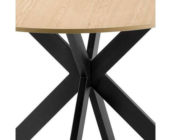 Τραπέζι Jeston pakoword MDF sonoma-πόδ μαύρο μέταλλο Φ120x75εκ - ΤΡΑΠΕΖΙΑ ΚΟΥΖΙΝΑΣ στο Milonadakis.gr
