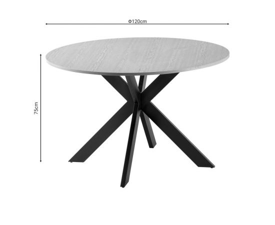 Τραπέζι Jeston pakoword MDF sonoma-πόδ μαύρο μέταλλο Φ120x75εκ - ΤΡΑΠΕΖΙΑ ΚΟΥΖΙΝΑΣ στο Milonadakis.gr