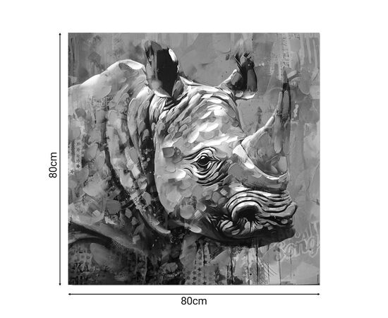 Πίνακας σε καμβά Rhinocery Inart 80x3x80εκ - ΠΙΝΑΚΕΣ στο Milonadakis.gr